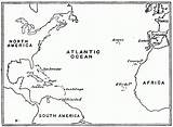 Map Atlantic Ocean Columbus Coloring Printable Christopher Voyages Pages Printables North History Zephyr Hill Voyage First Heritage Blank Print Label sketch template