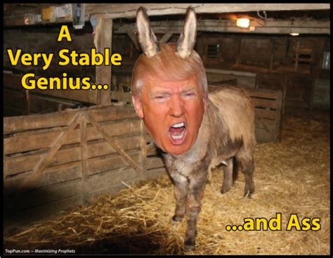 political poster prez donald trump   stable geniusand ass