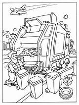 Truck Garbage Basura Vuilniswagen Helpers Barrendero Kleurplaten Cubo Buntute Oren Rodo Sitik sketch template