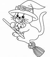 Witch Coloring Pages Cartoon Halloween Color Getcolorings Print sketch template