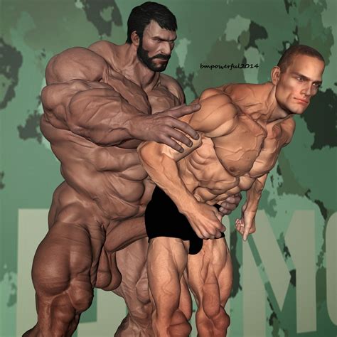 3d Gay Erotic Muscle Art Huge Muscle Man With His Toy