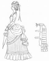 Victorian Dress Drawing Bustle Drawings Line Dresses Fashion Victoriana Later Paintingvalley Coloring Getdrawings Google sketch template
