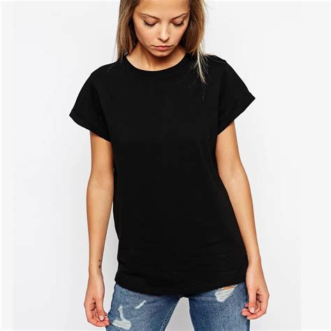 enjoythespirit womens fashion plain black  shirt  neck  cotton cool tee shirt summer
