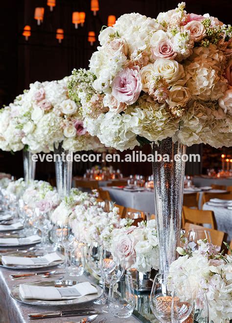 Cheap Tall Glass Vase For Wedding Flowers Arrangement