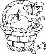 Basket Apple Coloring Clipart Outline Picnic Printable Template Drawing Pages Clip Line Cliparts Picking Colouring Clipartpanda Color Sketch Sheet 20page sketch template