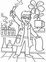 Coloring Scientist Pages Printable Print sketch template