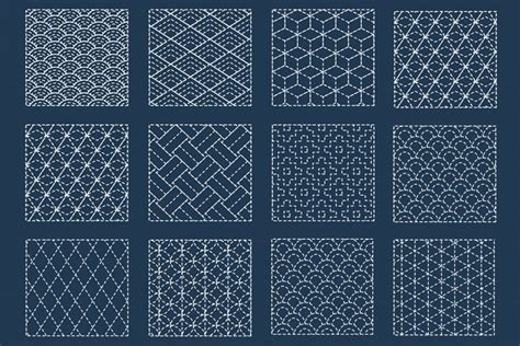 printable sashiko patterns printable blank world