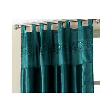 teal tab top embroidered curtain panel hd home direct limited