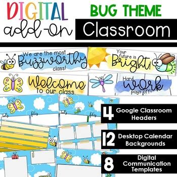 bug theme decor digital add   teachers clubhouse tpt
