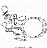 Vector Drummer Marching Outline Coloring Band Cartoon Leishman Ron Clipart Royalty sketch template