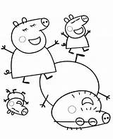 Coloring Peppa Pig Family Pages Color Printable Print George Topcoloringpages sketch template