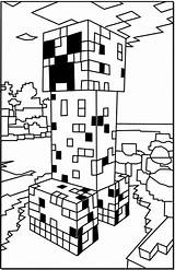 Minecraft Coloring Creeper Pages Getdrawings sketch template