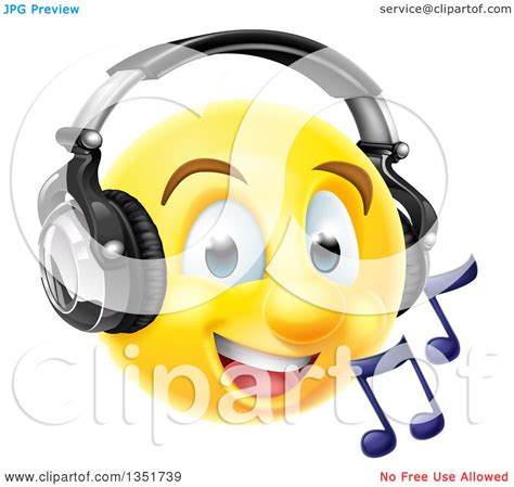 Clipart Of A 3d Yellow Male Smiley Emoji Emoticon Face