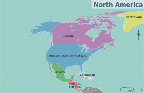 Mapa Político De Norteamérica
