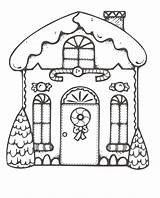 Gingerbread House Coloring Pages Christmas Printable Clipart Print Kids Dollhouse Houses Color Sheet Man Board Sheets Colouring Clip Spalvinimui Simple sketch template