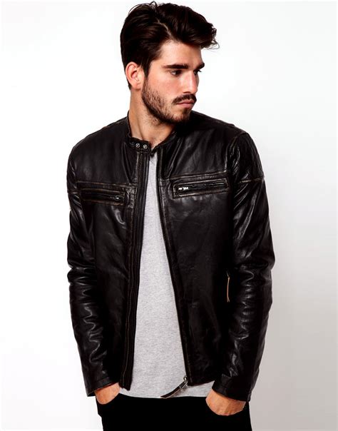 asos leather jackets collection    men casual leather jackets winter leather