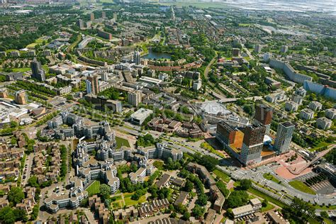 aerial view  city center  zoetermeer south holland  netherlands
