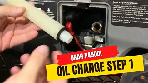 onan pi inverter portable generator oil change step  youtube