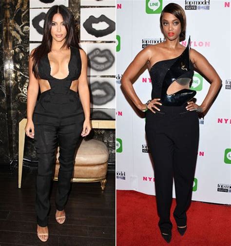 kim kardashian and tyra banks twin moment celebrity jumpsuits