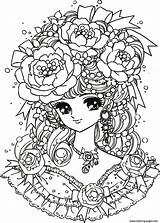 Flower Girl Coloring Pages Adult Print Color Getcolorings Printable Manga sketch template