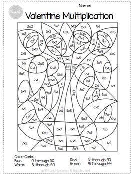 valentines day math coloring pages  coach academics tpt