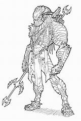 Predator Coloring Ronniesolano Masked Monstre Colorare Disegni Warrior Predador sketch template