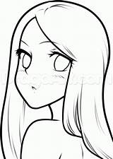 Anime Easy Drawings Girl Draw Simple Eyes Drawing People Kids Sketch Step Manga Dragoart sketch template