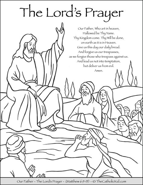 lords prayer  father prayer coloring page thecatholickid