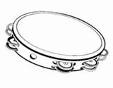 Coloring Tambourine Percussion Instruments Pages Coloringcrew sketch template