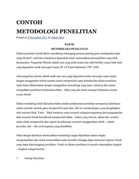 Contoh Metodologi Pdf