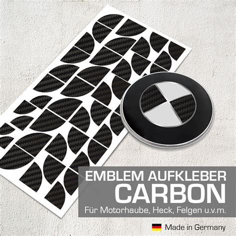 carbon schwarz emblem aufkleber ecken fuer bmw  er  er ebay