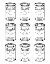 Warhol Andy Coloring Soup Pages Pop Cans Kids Campbell Sheets Template Para Colouring Worksheet Worksheets Quality High Colorear La Campbells sketch template