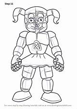 Circus Baby Coloring Freddy Fnaf Pages Nights Fazbear Five Draw Printable Drawing Step Colorear Freddys Dibujos Para Sheet Color Sister sketch template