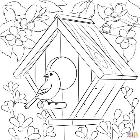 birdhouse coloring page  printable coloring pages