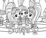 Shimmer Shine Coloring Pages Et Nahal Leah Printable Coloriage Sketches Dessin Imprimer Book Colorier Print Info sketch template