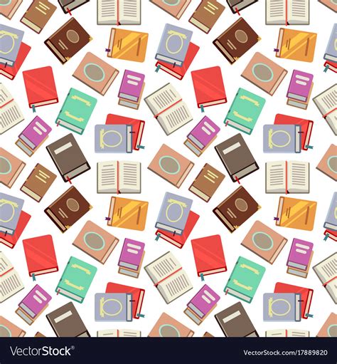 colorful books seamless pattern school books vector image