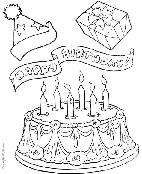 birthday cake coloring pages    print