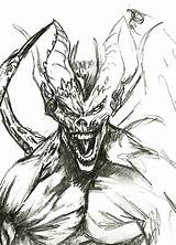 Demon Drawing Devil Face Wings Drawings Screamin Paintingvalley Albums sketch template