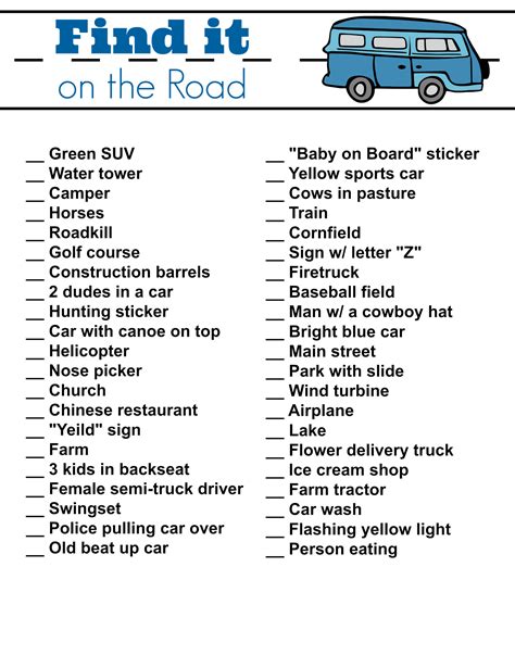 road trip games  adults printable kind  nice blogsphere picture show