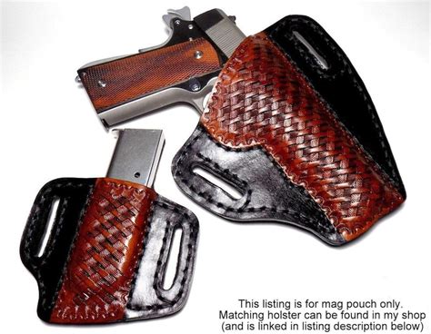 leather  magazine pouch open carry owb canted mag holster brown