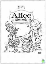 Alice Coloring Wonderland Dinokids Disney Close Print sketch template