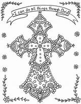 Coloring Pages Christian Cross sketch template