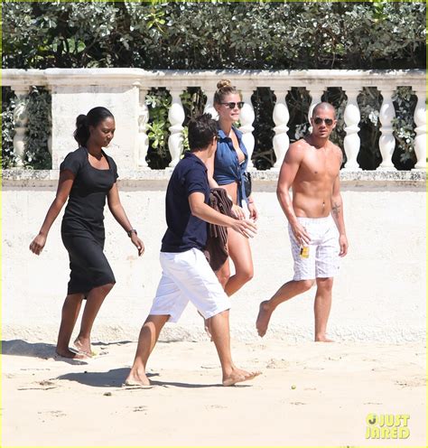 Shirtless Max George And Bikini Clad Nina Agdal Hold Hands In Barbados