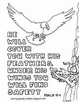 Coloring Kids Printable Psalm 91 Pages Bible He Will Cover Verse Verses Psalms Adron Mr Colouring Sheets Scripture Children Book sketch template