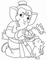 Ganesha Ganesh Laddu Ganpati Getcolorings sketch template