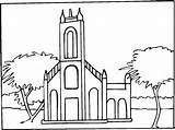 Abbaye Clipart Town Synagogue Coloring Abbey Coloriage Pages La Ville sketch template
