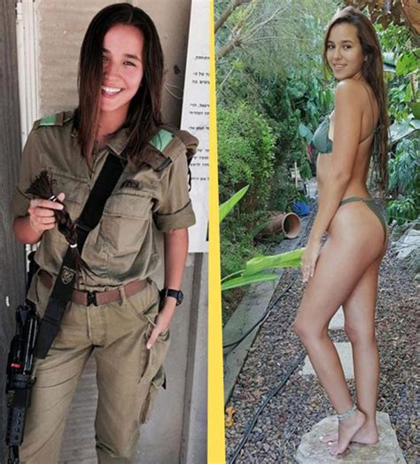 bikini clad israeli army soldiers pose with guns and