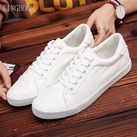 mens pure white leather sneaker sports leisure board shoes lace  men shoes lightweight