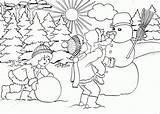 Zimowe Zabawy Dzieci Kolorowanki Dla Kolorowanka Wydrukowania sketch template