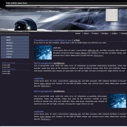 space web templates    html css js files